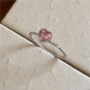 Pink Heart Sparkle Ring
